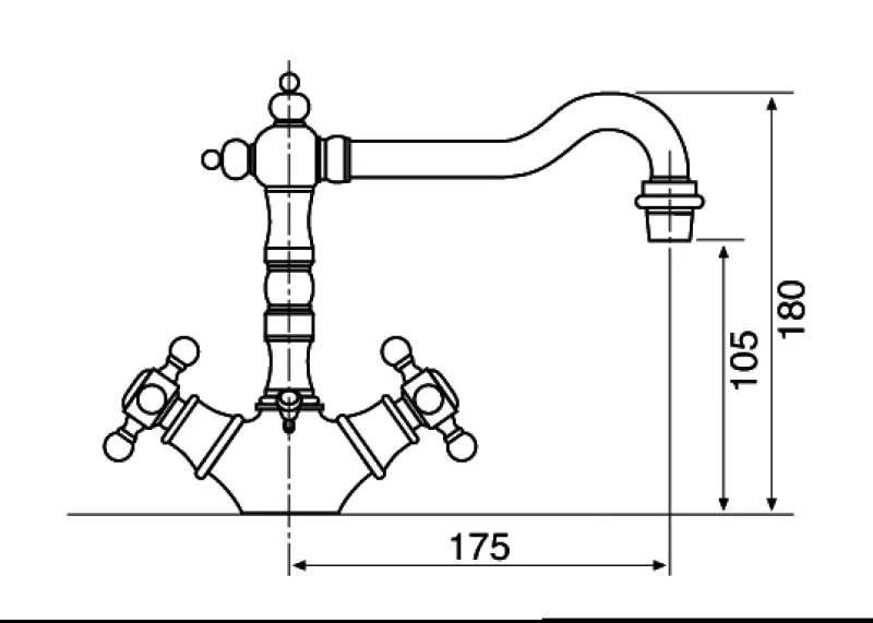 Wastafelkraan nostalgisch RVS V2010RVS