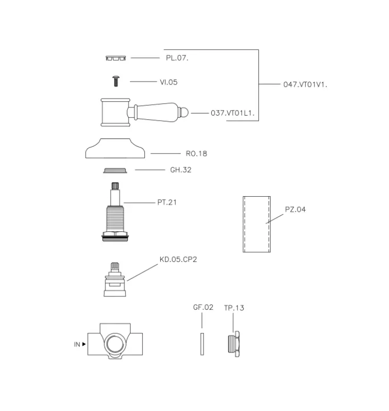 Huber Victorian 2 weg Omsteller Brons 653.VT01H.BA