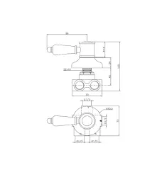 Huber Victorian 3 weg Omsteller RVS VT0002702A