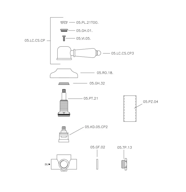 Huber Croisette Omstelkraan Brons 1/2 653.CS01H.BA