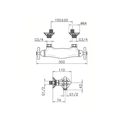 Huber Croisette Douchethermostaat Chroom CST0101021