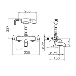 Huber Croisette Badmengkraan met thermostaat Brons CST3301027
