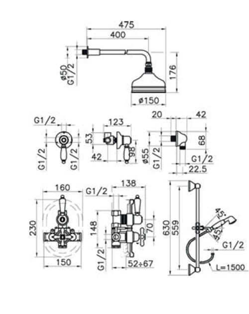 Huber Croisette Inbouw Thermostatische Doucheset Chroom 1150425529 - Productafbeelding 2
