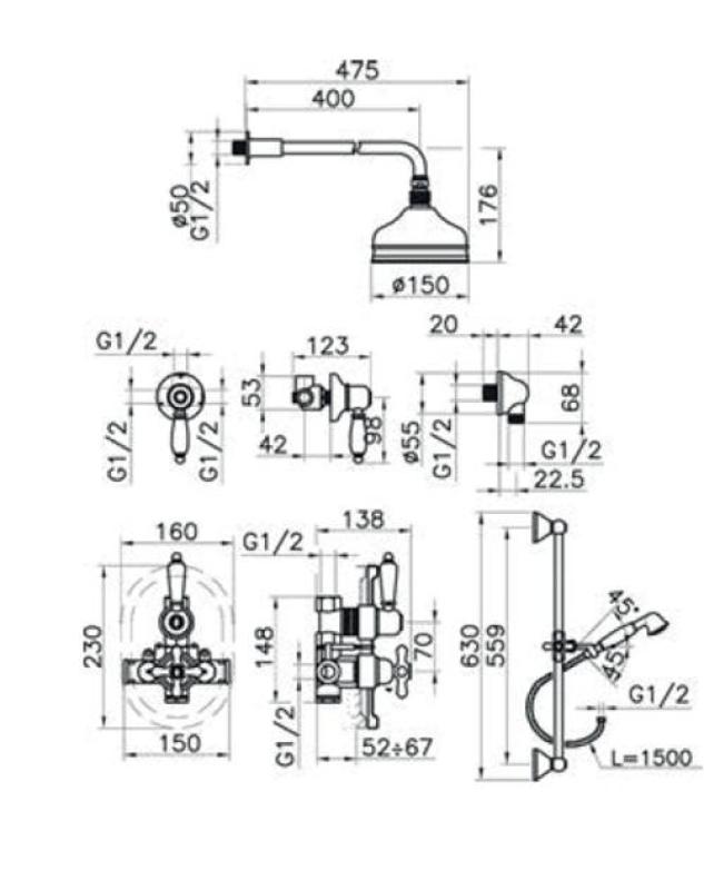 Huber Croisette Inbouw Thermostatische Doucheset Chroom 1150425529