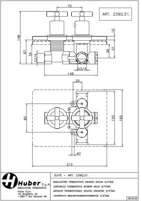 Huber Suite Inbouw thermostaat met stopkraan 239Q51HCR