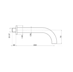 Cisal Baduitloop 200mm  RVS ZA0012502F
