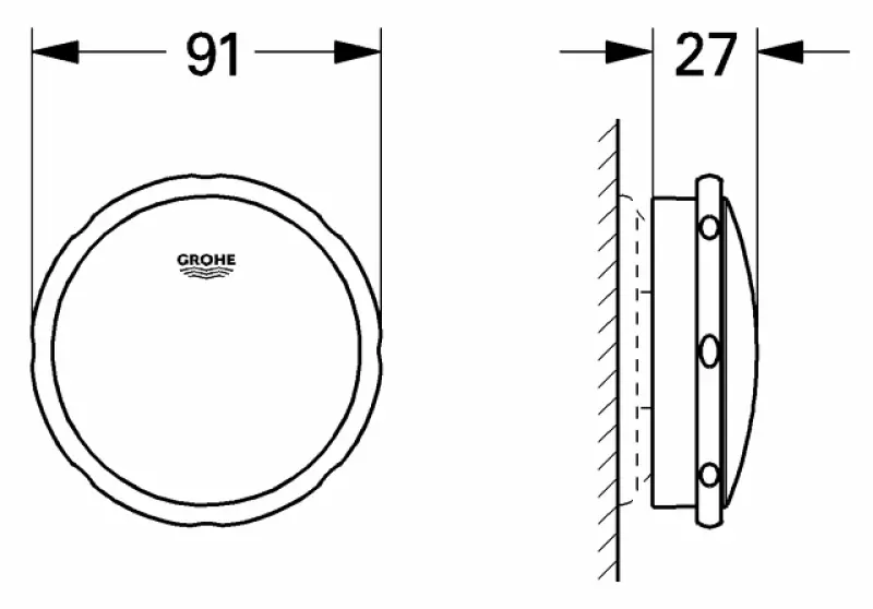 Grohe Talento knop/danser badafvoer chroom 19025000