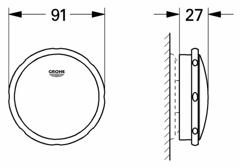 Grohe Talento knop/danser badafvoer chroom 19025000