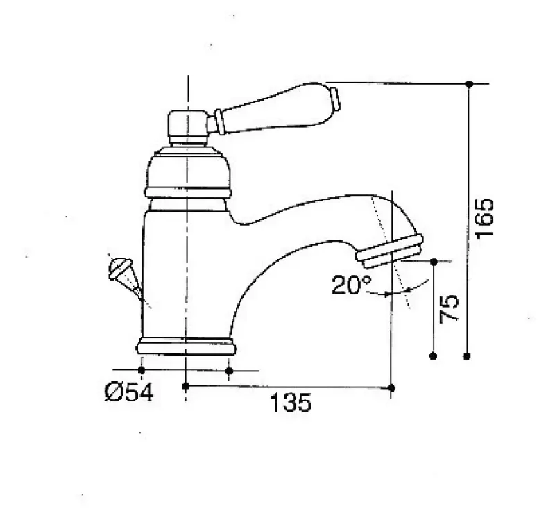 Wastafelkraan nostalgisch V9010 Chroom