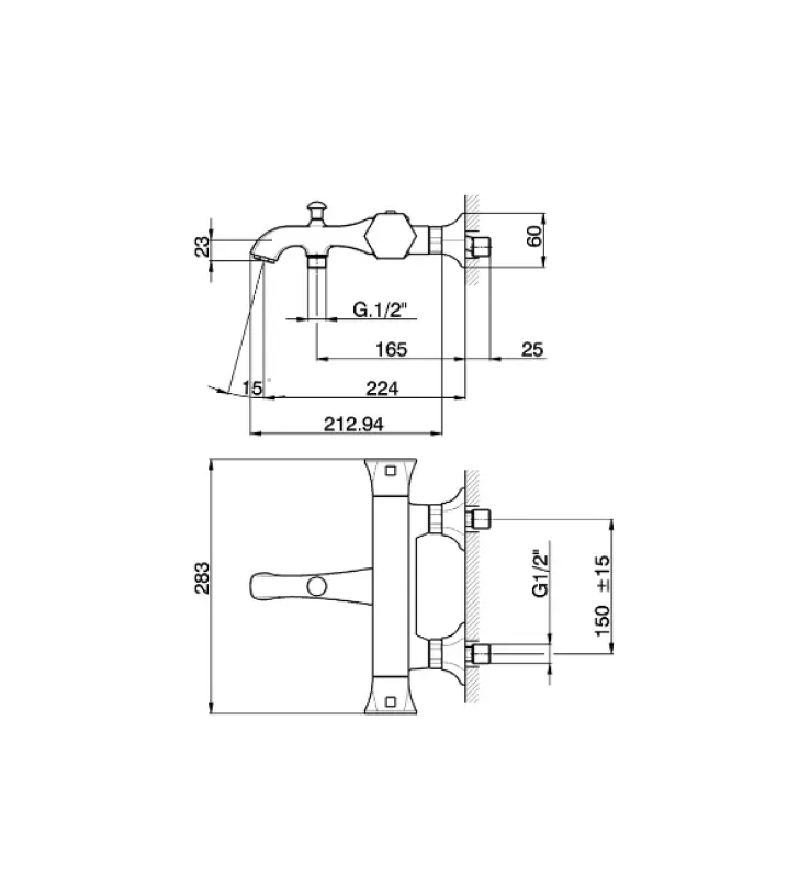 Cisal Cherie bad-douche thermostaatkraan Chroom CET2701021
