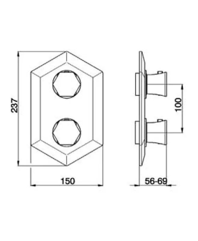 Cisal Cherie afdekset voor inbouw wastafelthermostaatkraan Chroom CE00930021