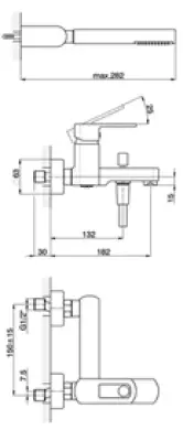 Huber Dado Cascade Badmengkraan met handdouche chroom DC.000120.21