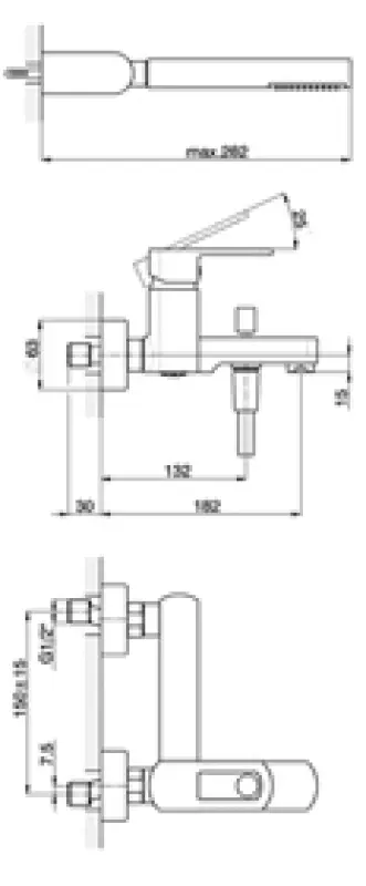 Huber Dado Cascade Badmengkraan met handdouche chroom DC.000120.21