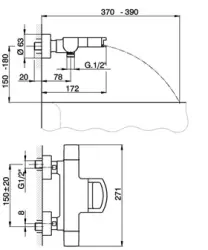 Huber Dado Cascade Bad/douche thermostaatkraan chroom DC.T23010.21