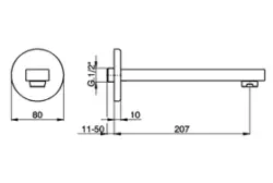 Huber Dado Cascade Baduitloop wandmontage chroom DC.000240.21