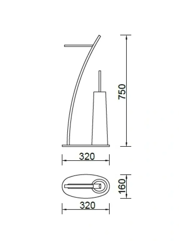 Huber Icon Staand set voor closetborstelhouder en closetrolhouder chroom 3036.01H.CR