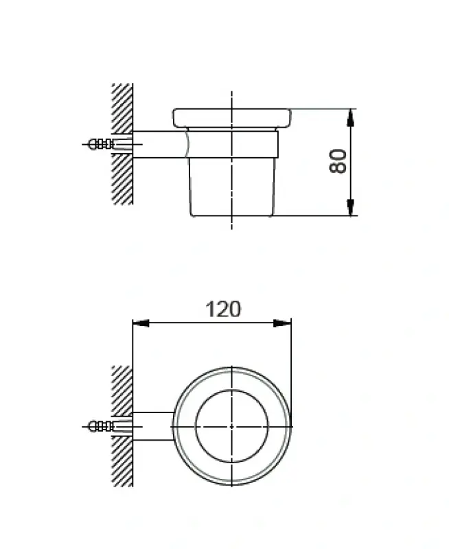 Huber System Closetborstelhouder chroom/matglas SI.090500.21