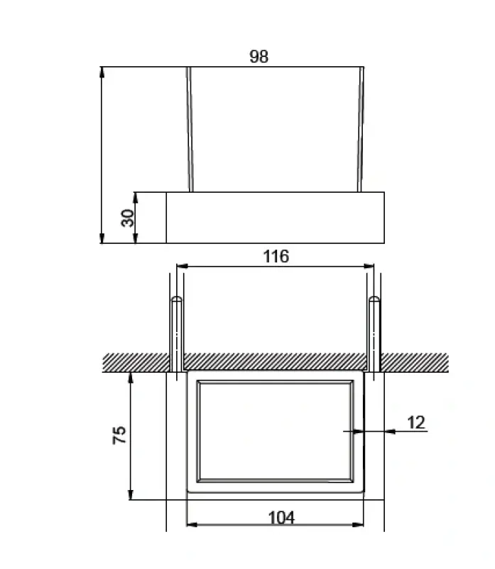 Huber Square Closetborstelhouder chroom-matglas SQ.090500.21