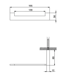 Huber Square Closetrolhouder chroom SQ.090401.21