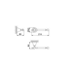 Huber Croisette Klassiek closetrolhouder Chroom 4034.01H.CR