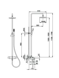 Huber Tratto Bad/Doucheset met thermostaat chroom TVC8301021
