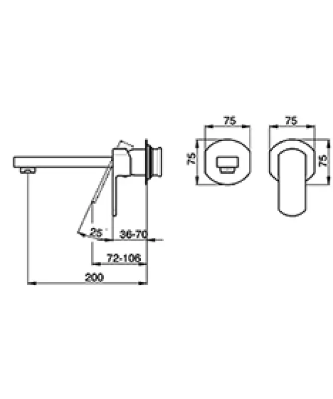 Huber Dado inbouw wastafelkraan Chroom DD.002510.21