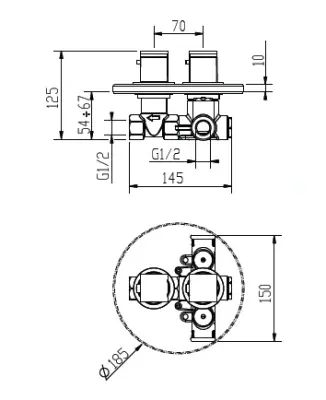 Huber Dado inbouw douchethermostaat Chroom 439.01H.CR