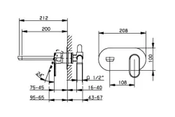 Huber Levity inbouw wastafelkraan Chroom LY.002510.21