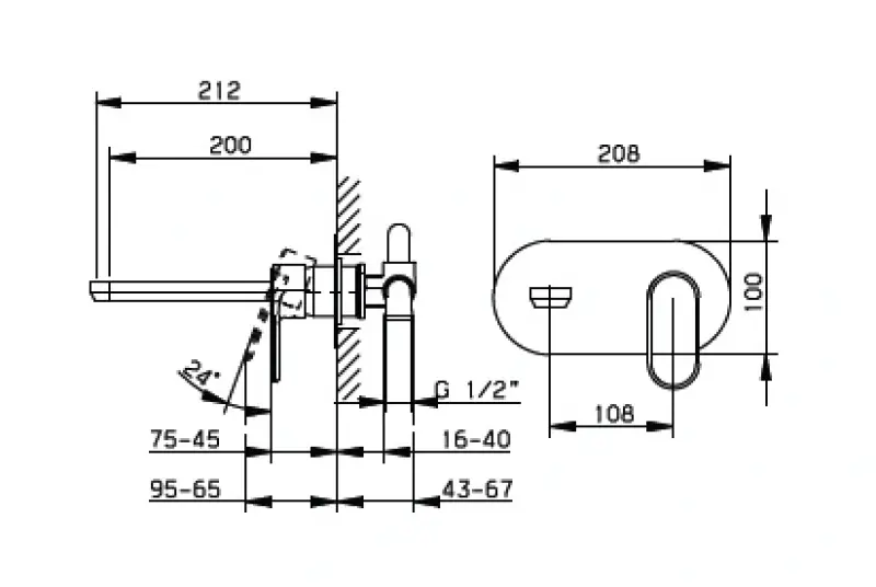 Huber Levity inbouw wastafelkraan Chroom LY.002510.21