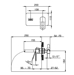 Huber Dado Cascade inbouw wastafelkraan DC.002510.21