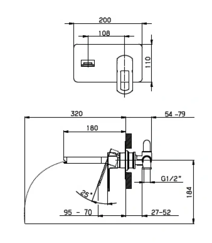 Huber Dado Cascade inbouw wastafelkraan DC.002511.21
