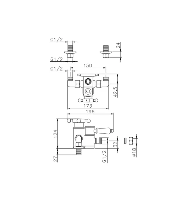Huber Victorian Douchethermostaat RVS 150.VT01H.AC