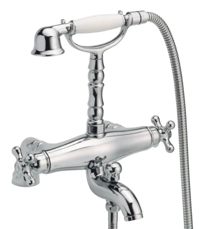 Huber Croisette Badmengkraan met thermostaat Chroom/Goud 1154961862