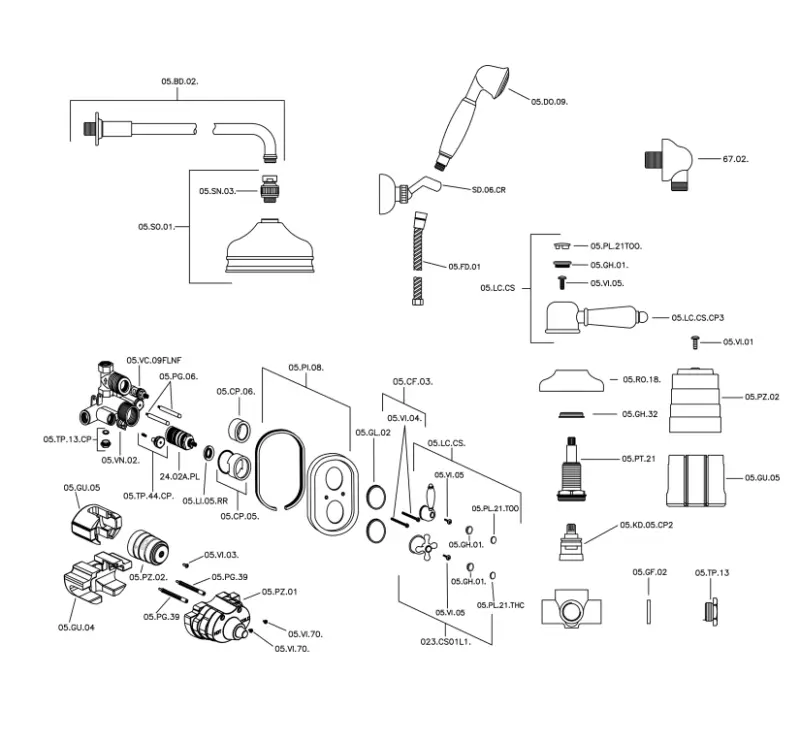 Huber Croisette Inbouw Thermostatische Doucheset Goud 913.CS01H.AG