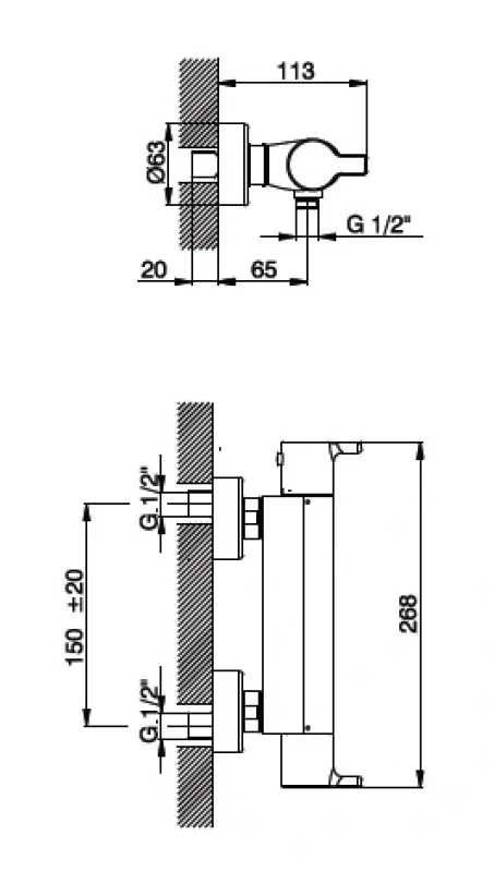 Huber Soft Thermostatische douchekraan chroom SF.T01010.21