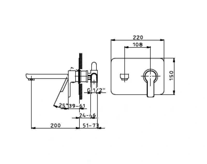 Huber Soft inbouw wastafelkraan chroom SF.002510.21