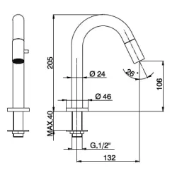 Huber Tratto Fonteinkraan chroom TT.000910.21