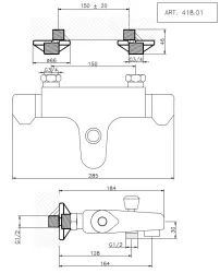 Huber Clinic Thermostatische Badkraan Chroom 418.01H.CR