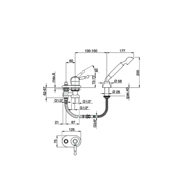 Cisal Arcana Royal Badkraan badrandmontage RVS AY0012902A
