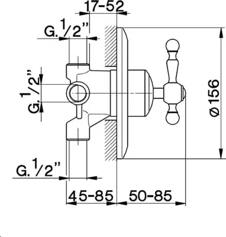Cisal Arcana Royal 3-weg omsteller AA0027026 Oud Koper