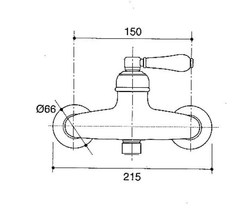 Douchemengkraan Nostalgisch Chroom met WitteHendel V9080