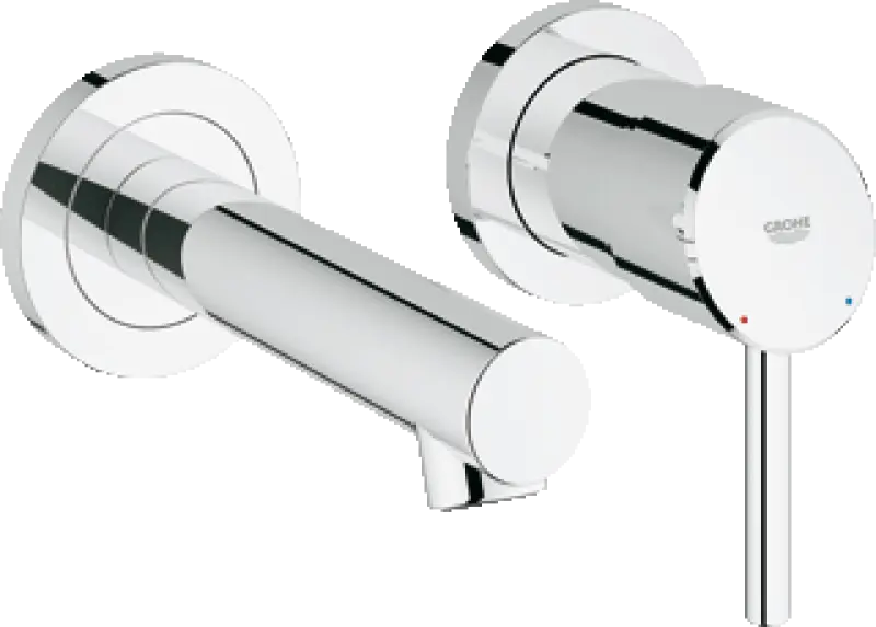 Grohe Concetto afbouwdeel
 2-gats wandinbouw
 2-gats wastafelkraan
 chroom 19575001