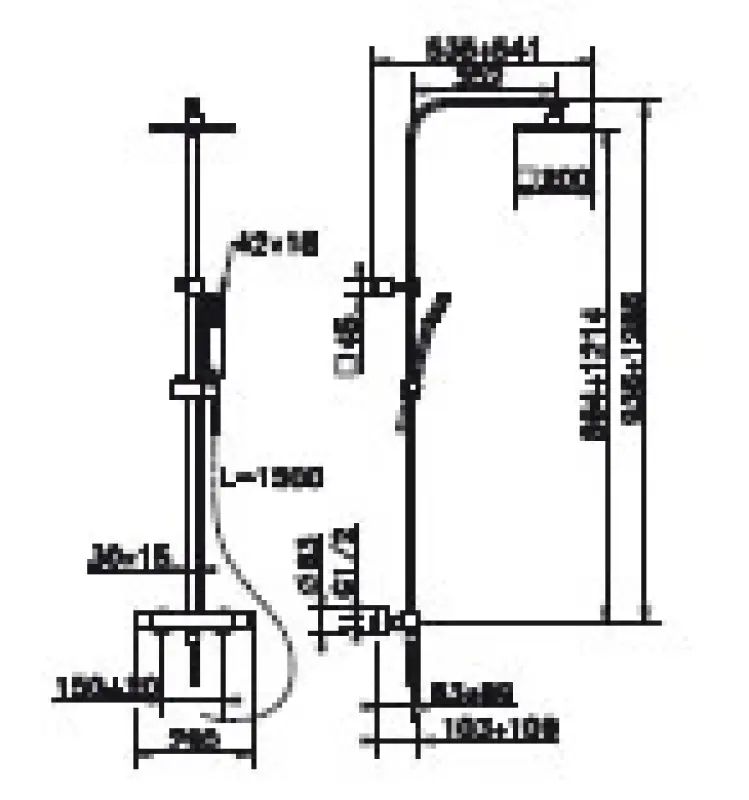Huber Dado Douchekolom met thermostaatkraan Chroom DDC8601021