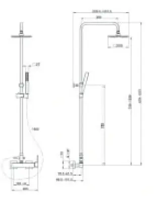 Huber Dado Douchekolom met thermostaatkraan Chroom DD.004020.21