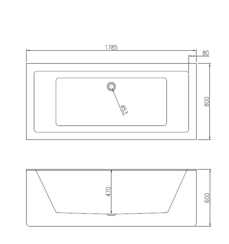 Blusani Free Stark vrijstaand bad 178x80 acryl BF01103
