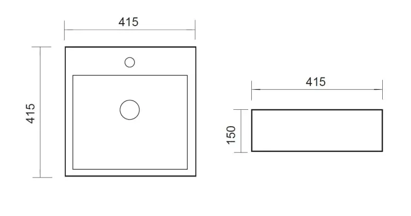 Blusani Cera keramische wastafel 41x15x15cm incl. kraangat BC204400