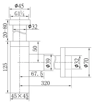 Blusani Quad design sifon RVS-look BA02105
