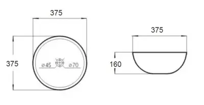 Blusani Cera opbouw waskom 37,5 cm wit BC204501