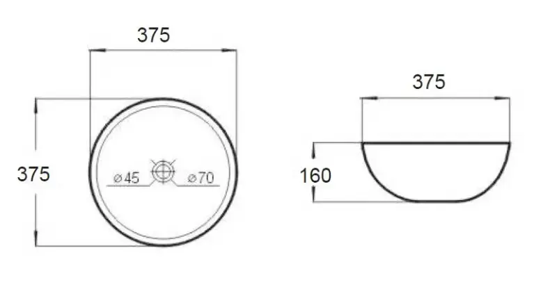Blusani Cera opbouw waskom 37,5 cm wit BC204501