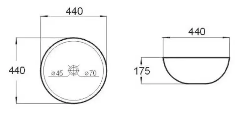 Blusani Cera keramische opbouw waskom 44 cm glans wit BC204503